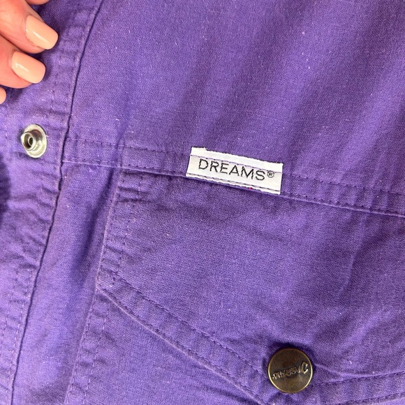 Vintage 1980s Purple Utility Jumpsuit ⚡ Snap Front / Elastic Waist - Picture 6 of 12